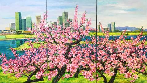 《商城之春》 布面油画 邵永红 《商城之春》 布面油画 邵永红